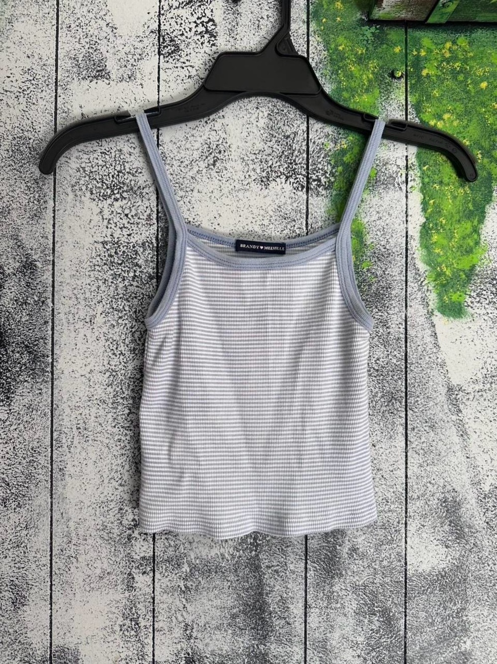 Brandy Melville Light Blue Striped Ribbed Tank Top - Women's